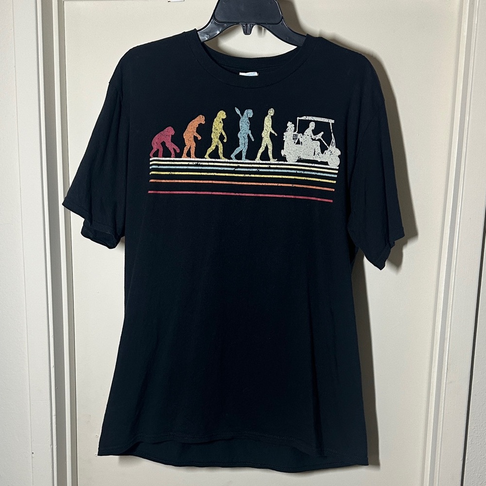 Port and Company Black Golf Evolution Graphic Tee